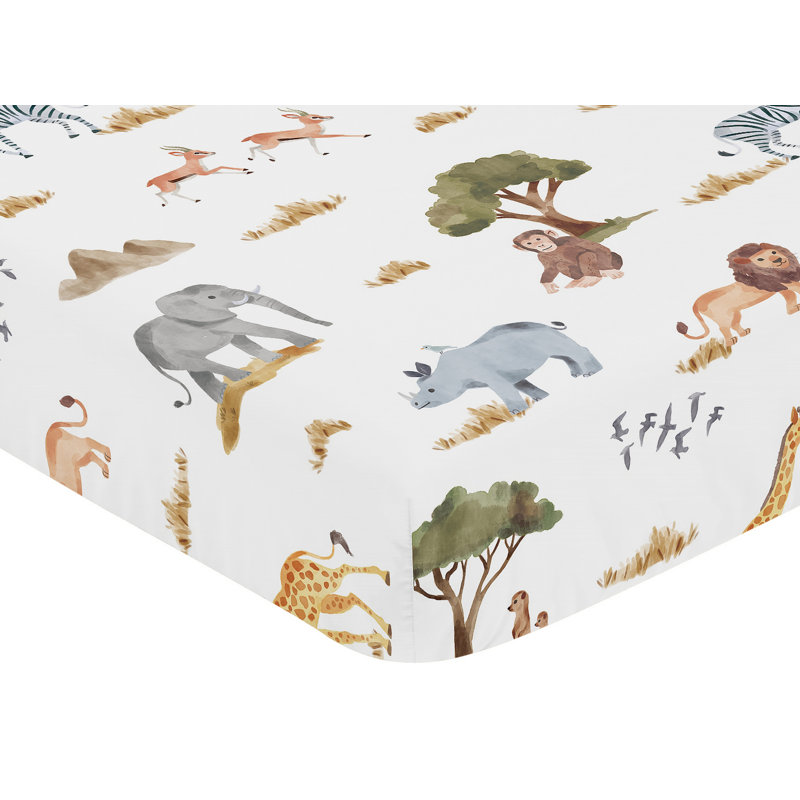 Sweet Jojo Designs Jungle Animals Fitted Crib Sheet By Sweet Jojo ...
